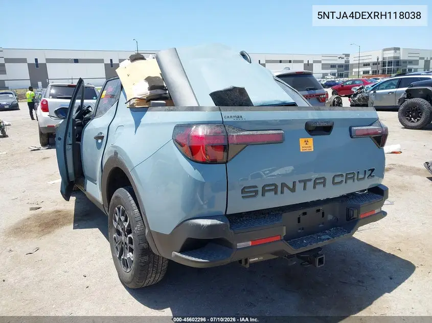 2024 Hyundai Santa Cruz Se VIN: 5NTJA4DEXRH118038 Lot: 45602296