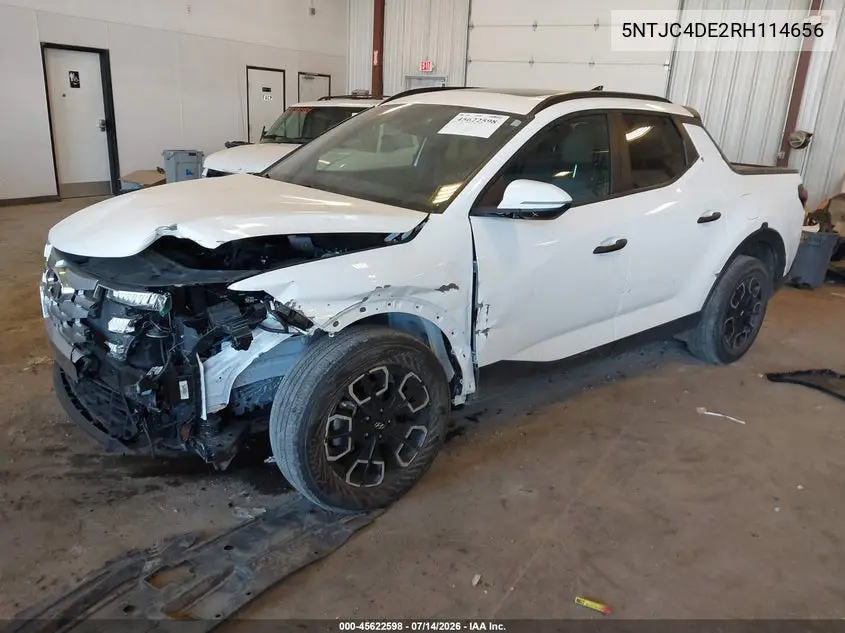 2024 Hyundai Santa Cruz Sel VIN: 5NTJC4DE2RH114656 Lot: 45622598