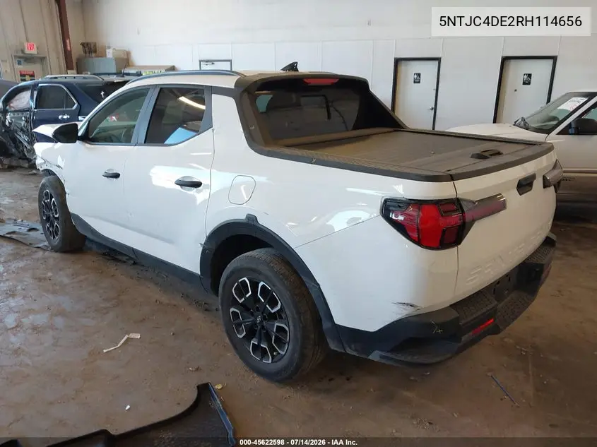 2024 Hyundai Santa Cruz Sel VIN: 5NTJC4DE2RH114656 Lot: 45622598