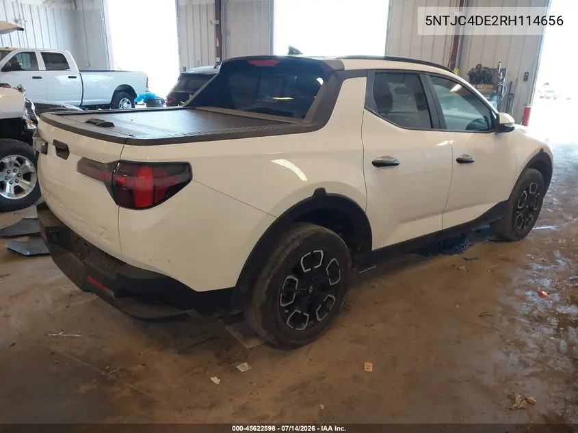 2024 Hyundai Santa Cruz Sel VIN: 5NTJC4DE2RH114656 Lot: 45622598