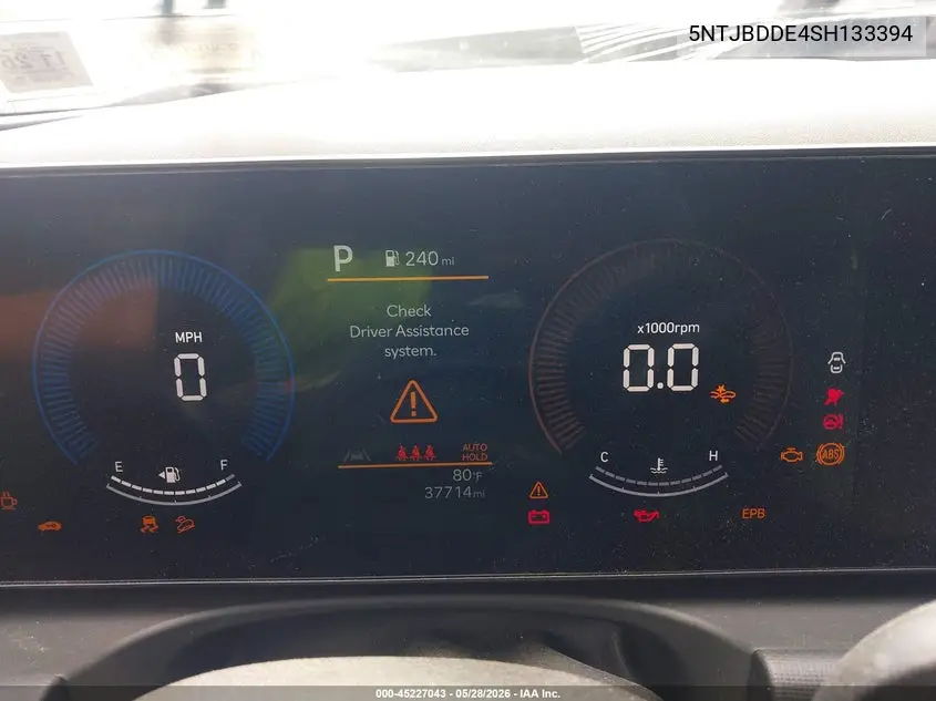 2025 Hyundai Santa Cruz Sel VIN: 5NTJBDDE4SH133394 Lot: 45227043