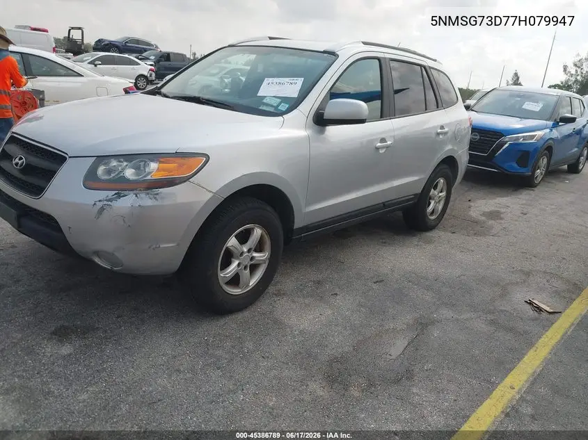 2007 Hyundai Santa Fe Gls VIN: 5NMSG73D77H079947 Lot: 45386789