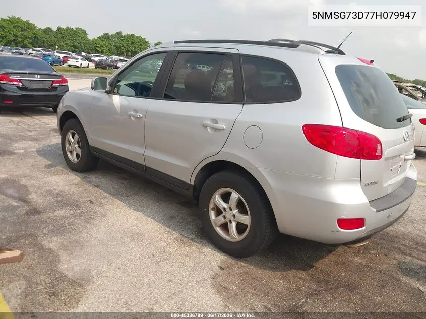 2007 Hyundai Santa Fe Gls VIN: 5NMSG73D77H079947 Lot: 45386789
