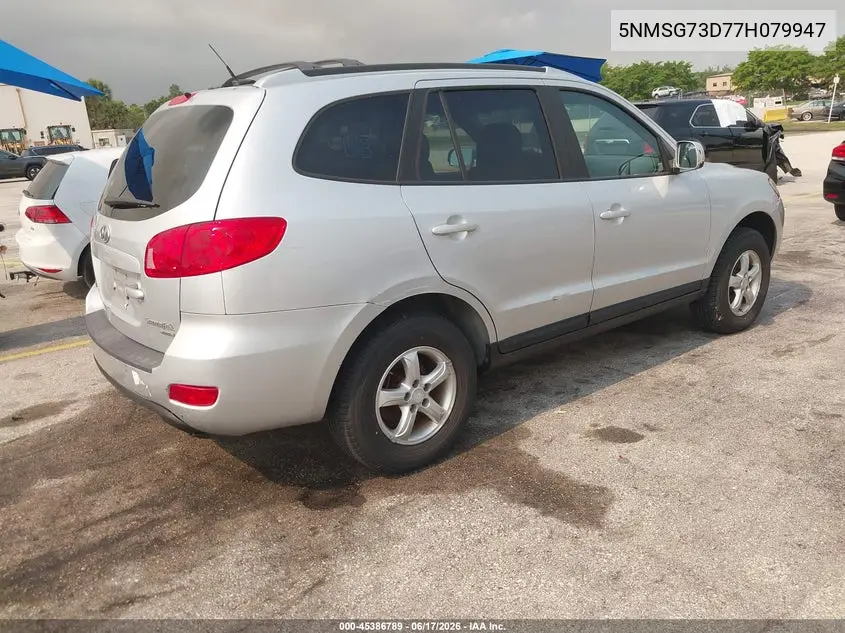 2007 Hyundai Santa Fe Gls VIN: 5NMSG73D77H079947 Lot: 45386789