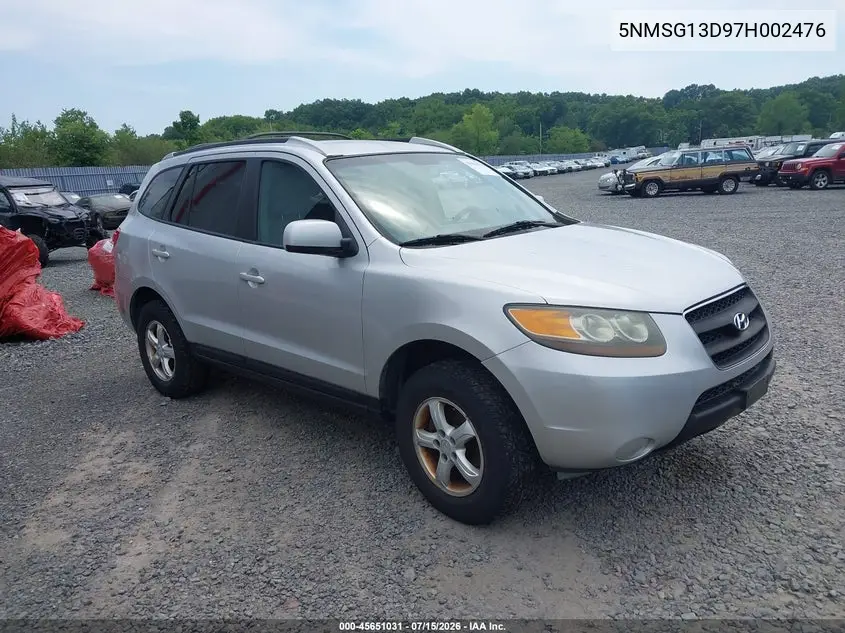 2007 Hyundai Santa Fe Gls VIN: 5NMSG13D97H002476 Lot: 45651031