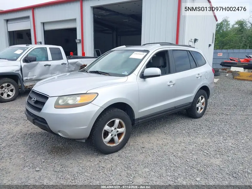 2007 Hyundai Santa Fe Gls VIN: 5NMSG13D97H002476 Lot: 45651031