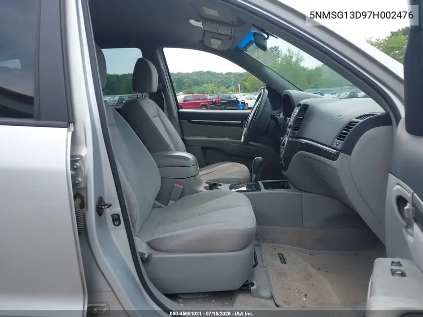 2007 Hyundai Santa Fe Gls VIN: 5NMSG13D97H002476 Lot: 45651031