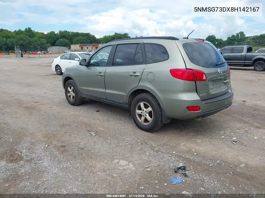 2008 Hyundai Santa Fe Gls VIN: 5NMSG73DX8H142167 Lot: 45619597