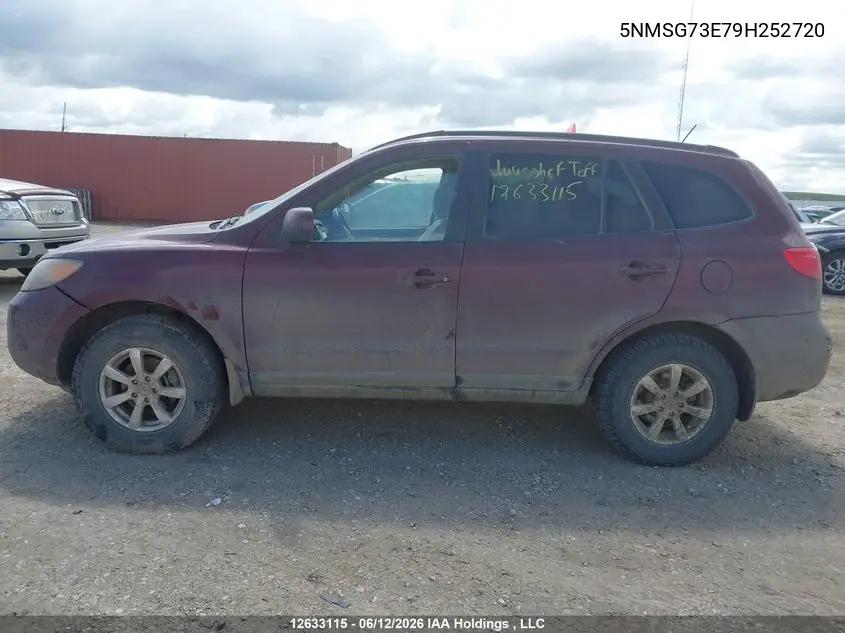 2009 Hyundai Santa Fe Gl/Gls VIN: 5NMSG73E79H252720 Lot: 12633115