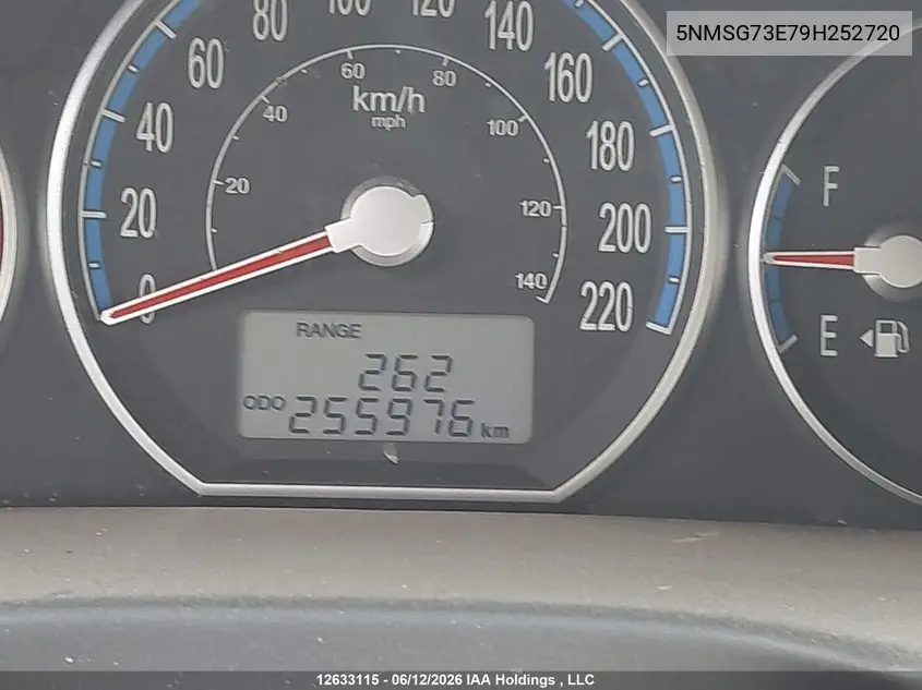 2009 Hyundai Santa Fe Gl/Gls VIN: 5NMSG73E79H252720 Lot: 12633115
