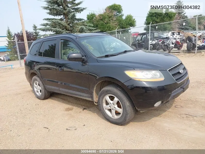 2009 Hyundai Santa Fe Gl VIN: 5NMSG73E09H304382 Lot: 30094690