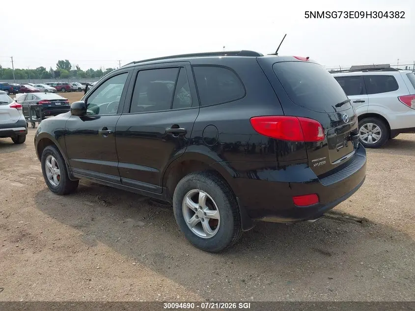 2009 Hyundai Santa Fe Gl VIN: 5NMSG73E09H304382 Lot: 30094690
