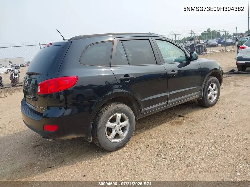 2009 Hyundai Santa Fe Gl VIN: 5NMSG73E09H304382 Lot: 30094690