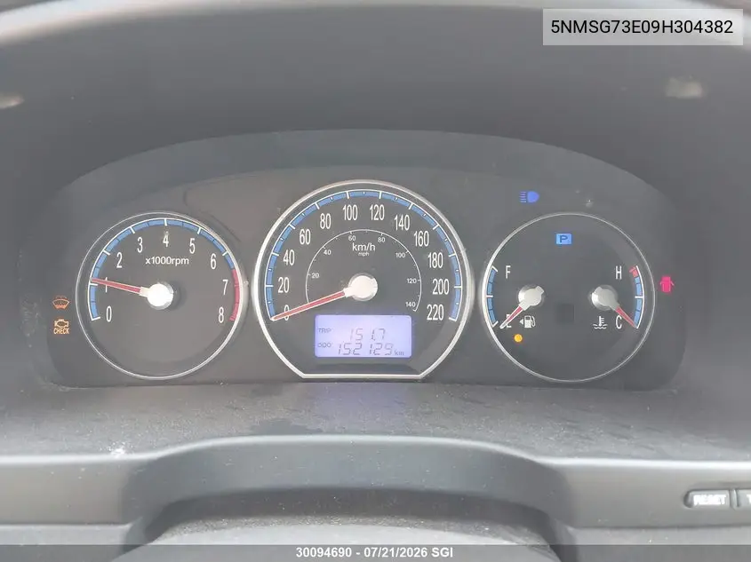 2009 Hyundai Santa Fe Gl VIN: 5NMSG73E09H304382 Lot: 30094690