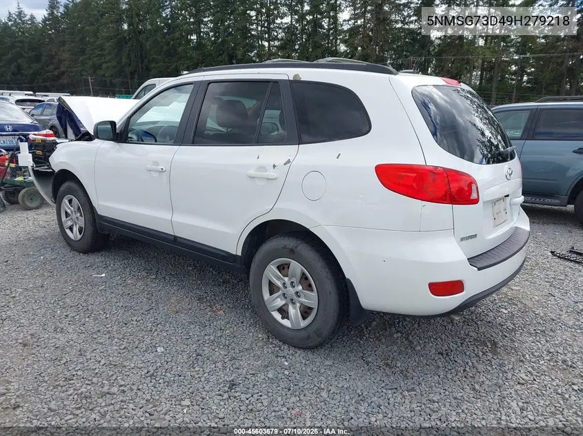 2009 Hyundai Santa Fe Gls VIN: 5NMSG73D49H279218 Lot: 45603679