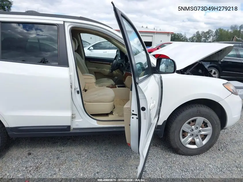 2009 Hyundai Santa Fe Gls VIN: 5NMSG73D49H279218 Lot: 45603679