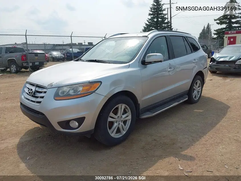 2010 Hyundai Santa Fe Gls VIN: 5NMSGDAG0AH339169 Lot: 30092786