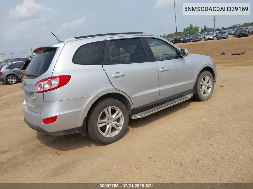 2010 Hyundai Santa Fe Gls VIN: 5NMSGDAG0AH339169 Lot: 30092786