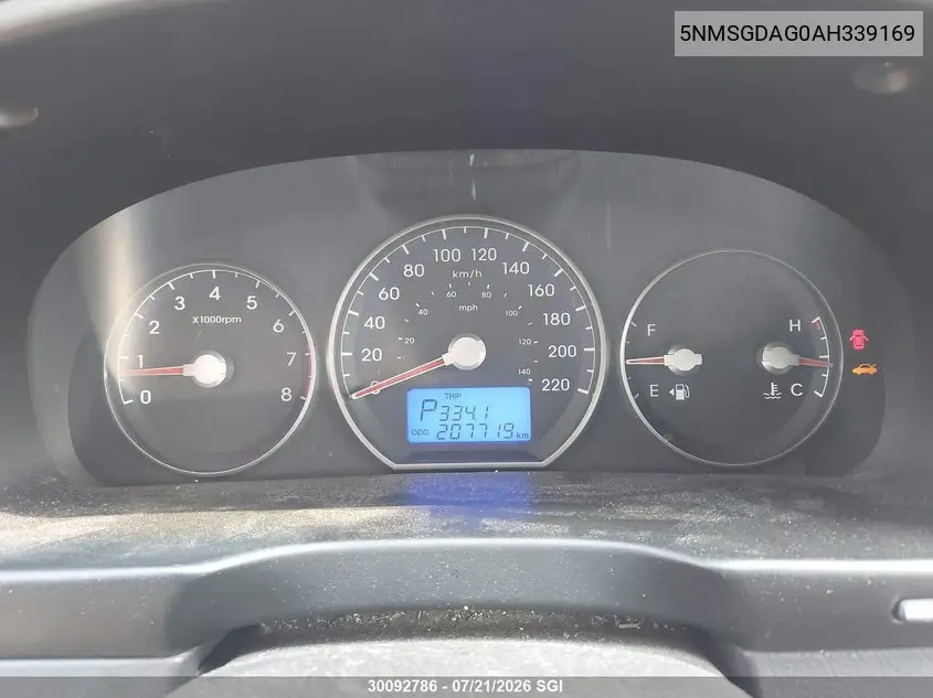 2010 Hyundai Santa Fe Gls VIN: 5NMSGDAG0AH339169 Lot: 30092786