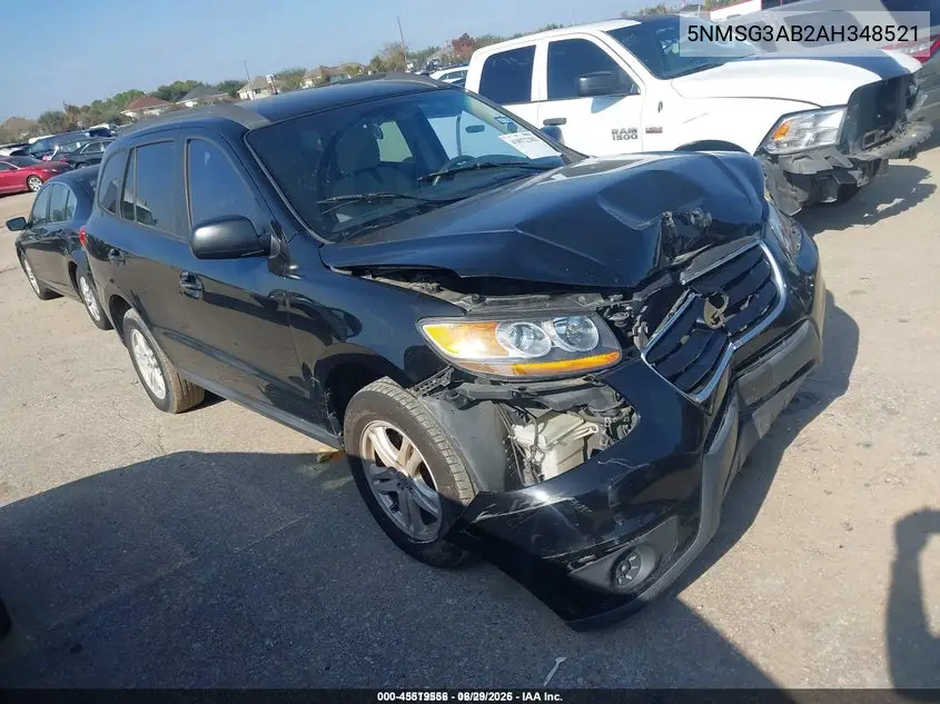 5NMSG3AB2AH348521 2010 Hyundai Santa Fe Gls