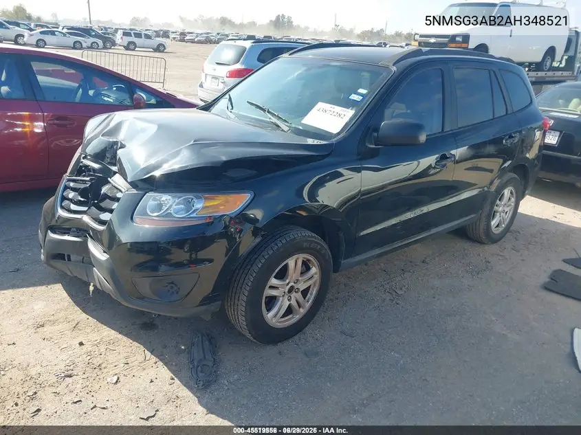 5NMSG3AB2AH348521 2010 Hyundai Santa Fe Gls