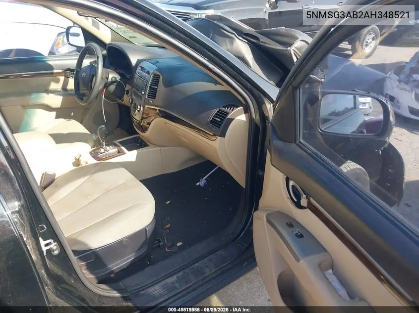 5NMSG3AB2AH348521 2010 Hyundai Santa Fe Gls