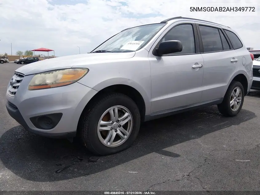 2010 Hyundai Santa Fe Gls VIN: 5NMSGDAB2AH349772 Lot: 45645316