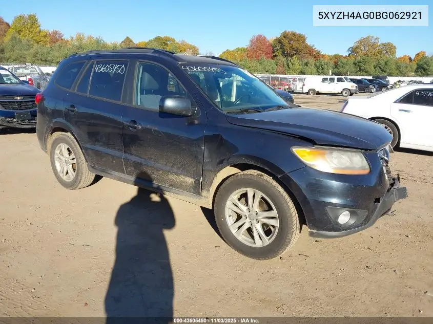 5XYZH4AG0BG062921 2011 Hyundai Santa Fe Se