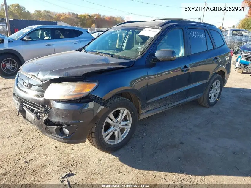 5XYZH4AG0BG062921 2011 Hyundai Santa Fe Se