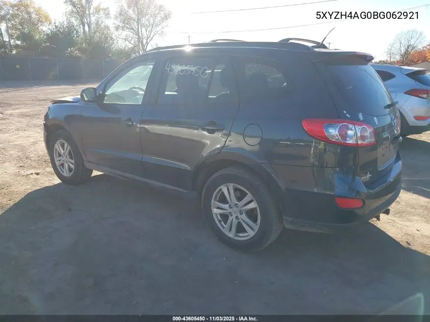 5XYZH4AG0BG062921 2011 Hyundai Santa Fe Se