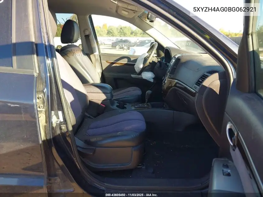 5XYZH4AG0BG062921 2011 Hyundai Santa Fe Se