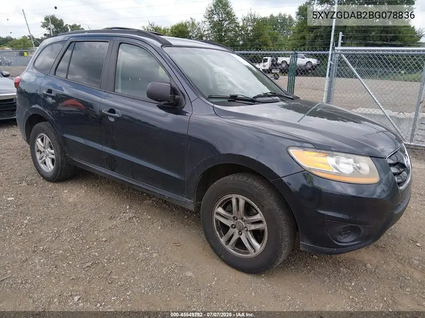 2011 Hyundai Santa Fe Gls VIN: 5XYZGDAB2BG078836 Lot: 45549292