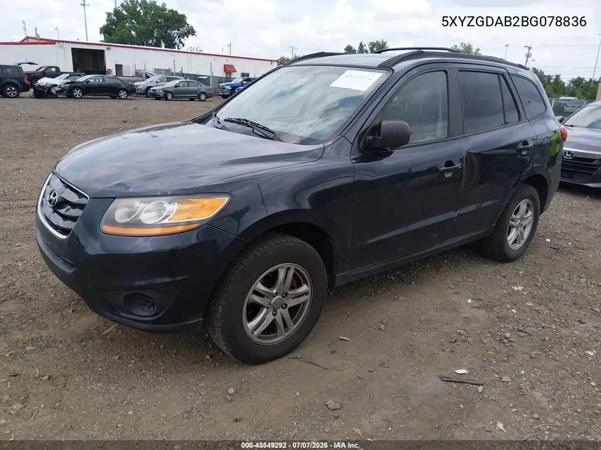 2011 Hyundai Santa Fe Gls VIN: 5XYZGDAB2BG078836 Lot: 45549292