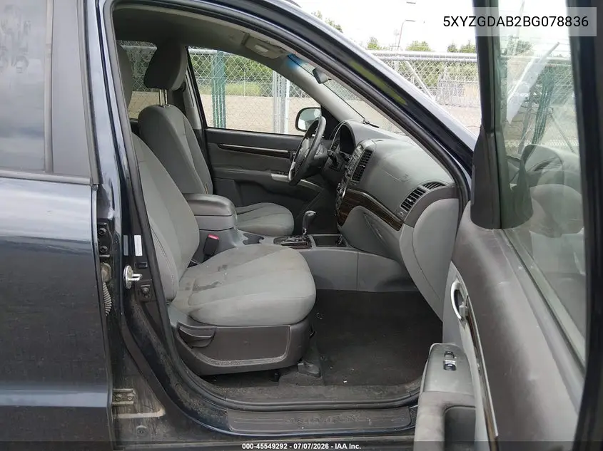 2011 Hyundai Santa Fe Gls VIN: 5XYZGDAB2BG078836 Lot: 45549292
