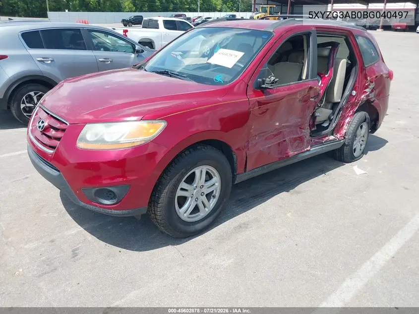 2011 Hyundai Santa Fe Gls VIN: 5XYZG3AB0BG040497 Lot: 45602878