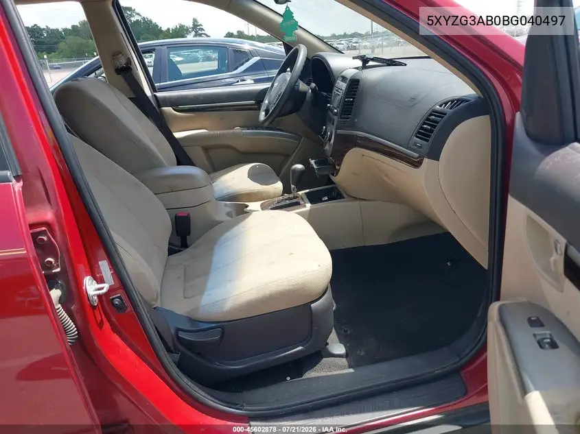 2011 Hyundai Santa Fe Gls VIN: 5XYZG3AB0BG040497 Lot: 45602878
