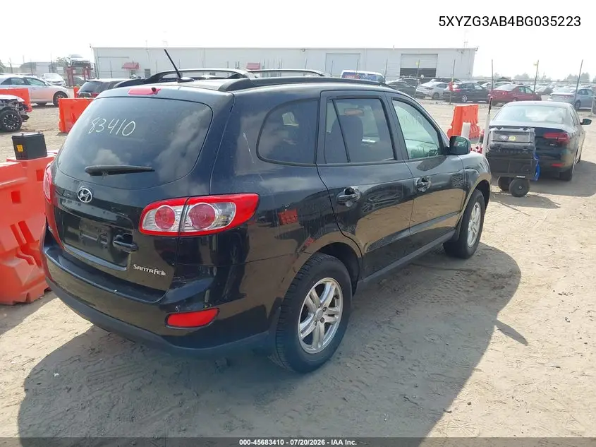 2011 Hyundai Santa Fe Gls VIN: 5XYZG3AB4BG035223 Lot: 45683410