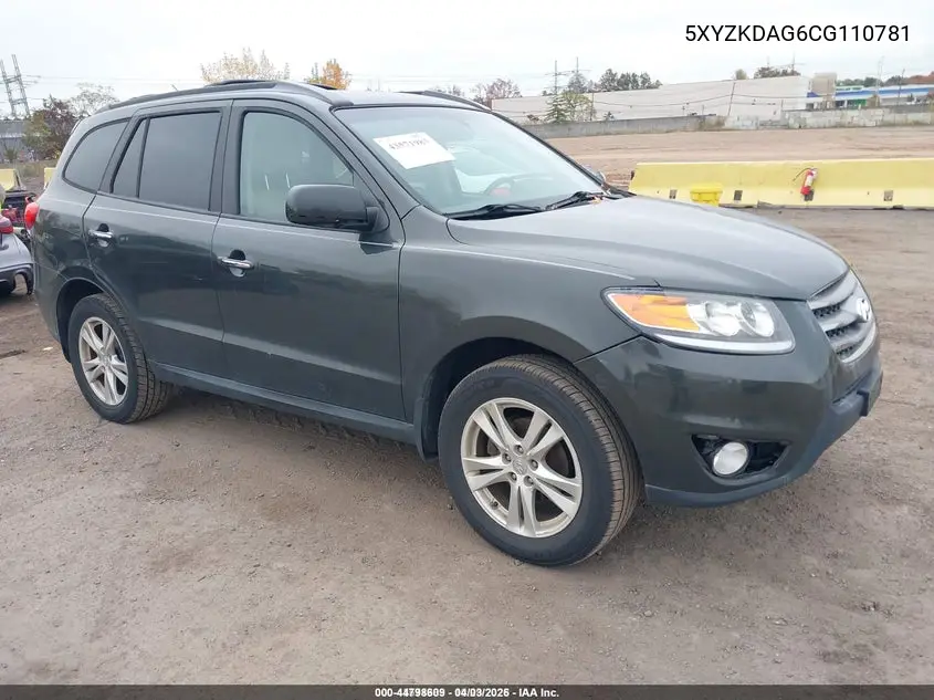 5XYZKDAG6CG110781 2012 Hyundai Santa Fe Limited V6