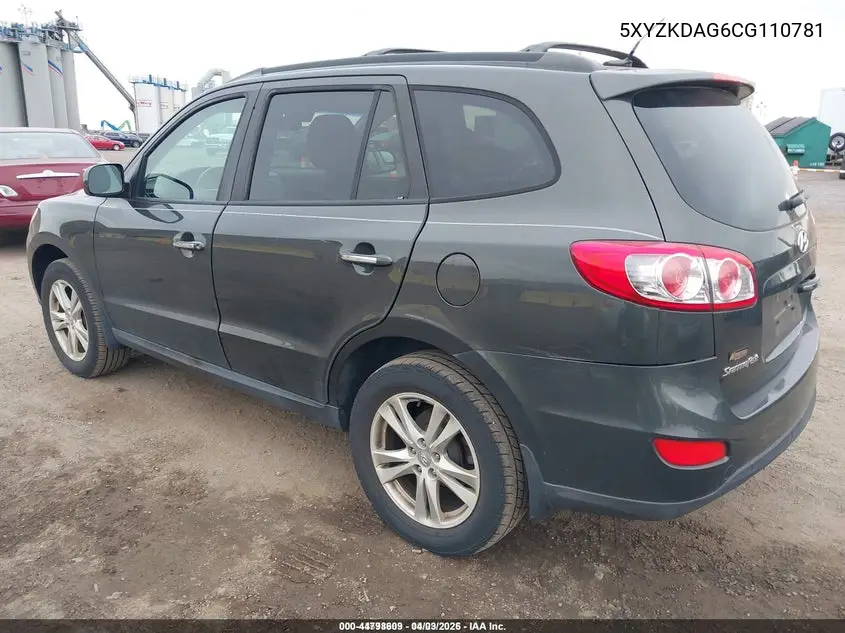 5XYZKDAG6CG110781 2012 Hyundai Santa Fe Limited V6