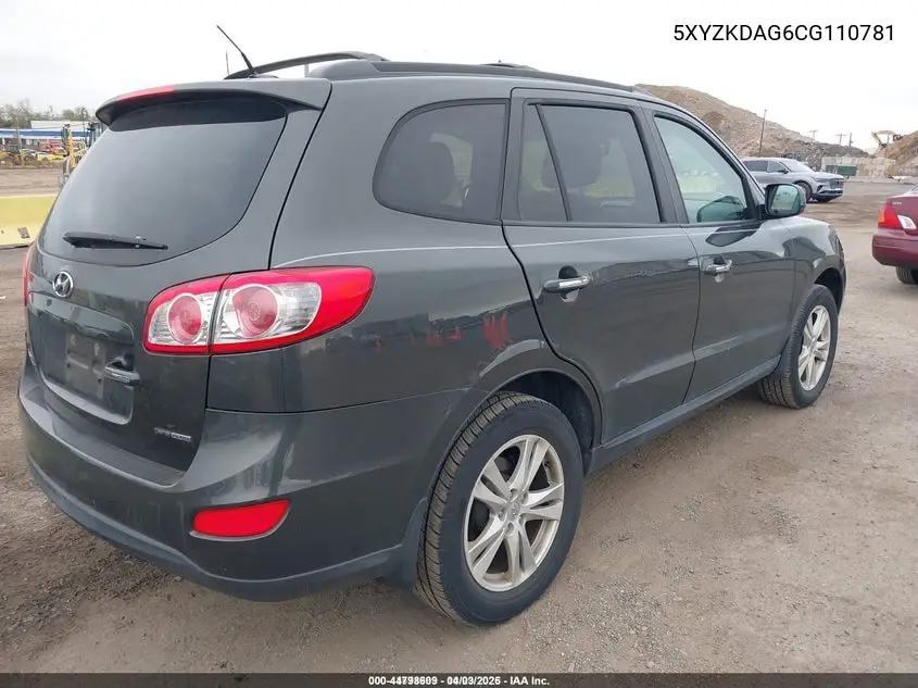 5XYZKDAG6CG110781 2012 Hyundai Santa Fe Limited V6