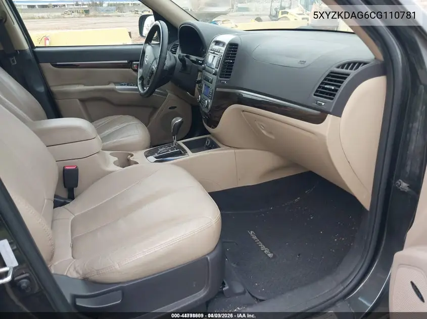 5XYZKDAG6CG110781 2012 Hyundai Santa Fe Limited V6