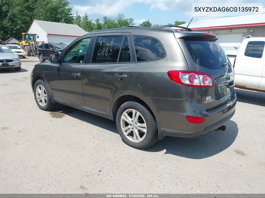 2012 Hyundai Santa Fe Limited V6 VIN: 5XYZKDAG6CG135972 Lot: 45680883