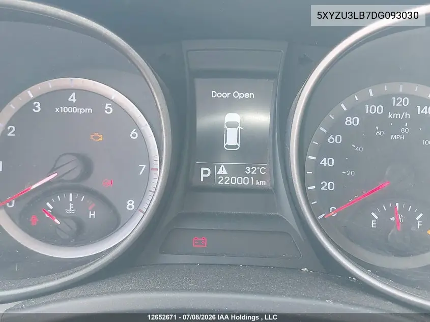 2013 Hyundai Santa Fe Sport VIN: 5XYZU3LB7DG093030 Lot: 12652671