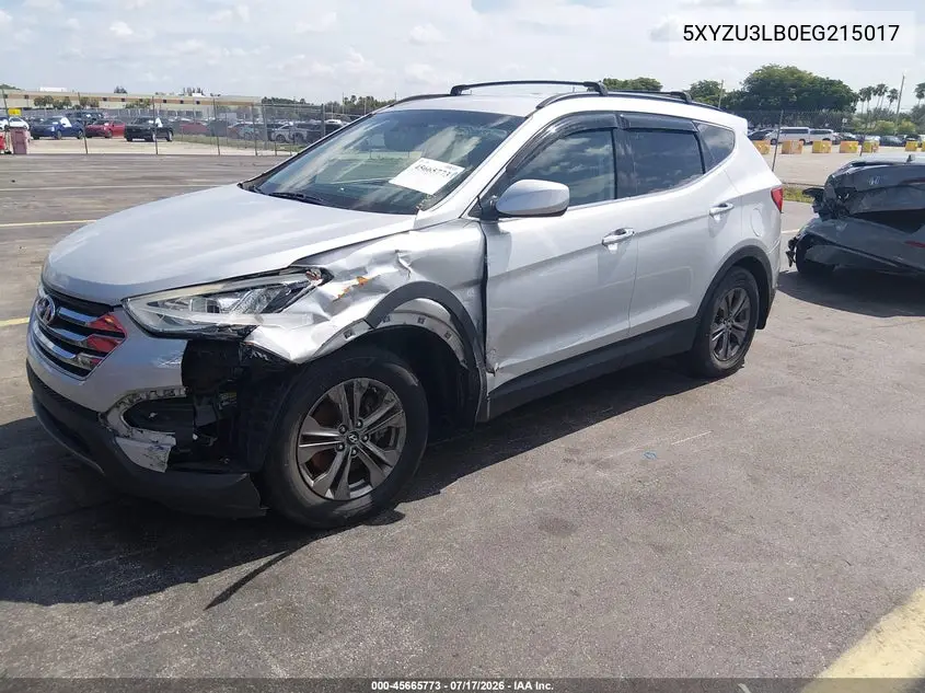 2014 Hyundai Santa Fe Sport 2.4L VIN: 5XYZU3LB0EG215017 Lot: 45665773
