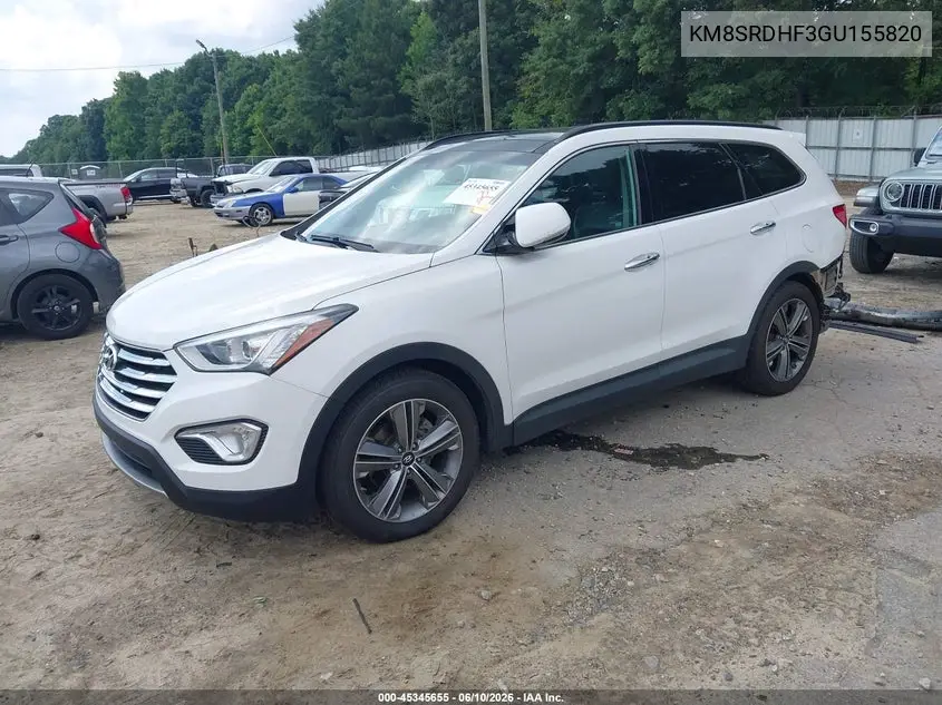 2016 Hyundai Santa Fe Se VIN: KM8SRDHF3GU155820 Lot: 45345655