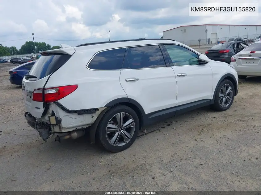 2016 Hyundai Santa Fe Se VIN: KM8SRDHF3GU155820 Lot: 45345655