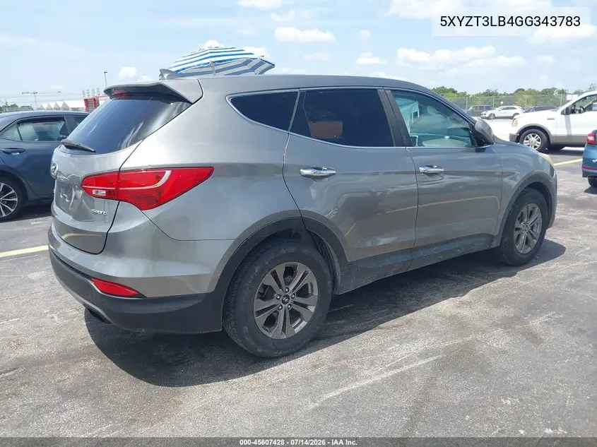 2016 Hyundai Santa Fe Sport 2.4L VIN: 5XYZT3LB4GG343783 Lot: 45607428