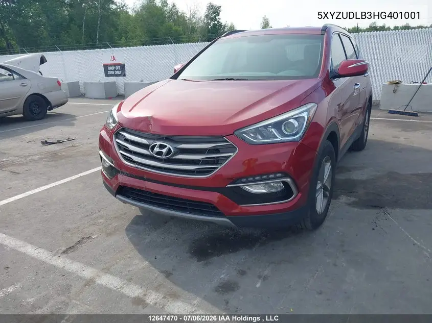 2017 Hyundai Santa Fe Sport 2.4 Premium VIN: 5XYZUDLB3HG401001 Lot: 12647470