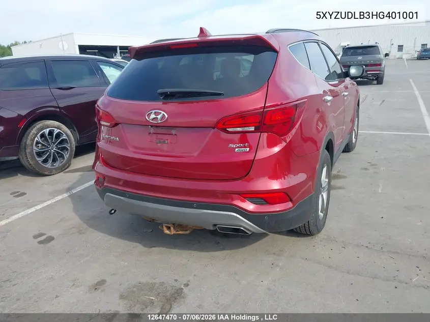 2017 Hyundai Santa Fe Sport 2.4 Premium VIN: 5XYZUDLB3HG401001 Lot: 12647470