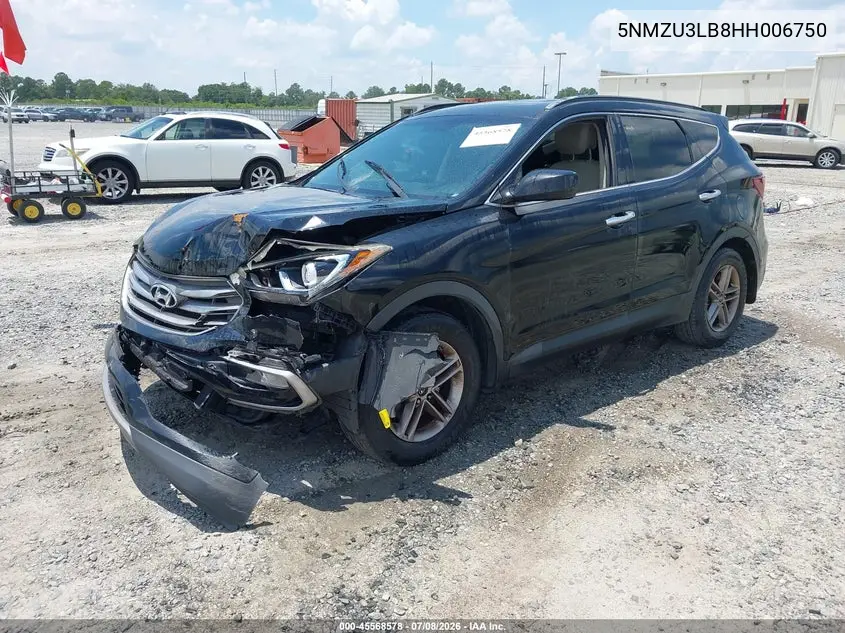 2017 Hyundai Santa Fe Sport 2.4L VIN: 5NMZU3LB8HH006750 Lot: 45568578